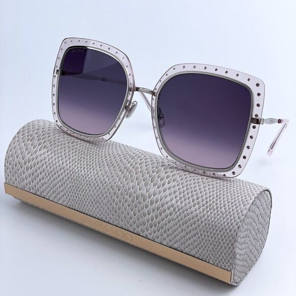 NEW Jimmy Choo DANY/S KTS Palladium Lilac Violet SquareWomen Sunglasses